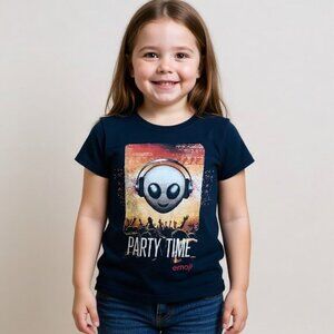 EMOJI the Iconic Brand branded t-shirt mesh upper back cap sleeves size 4-5 year